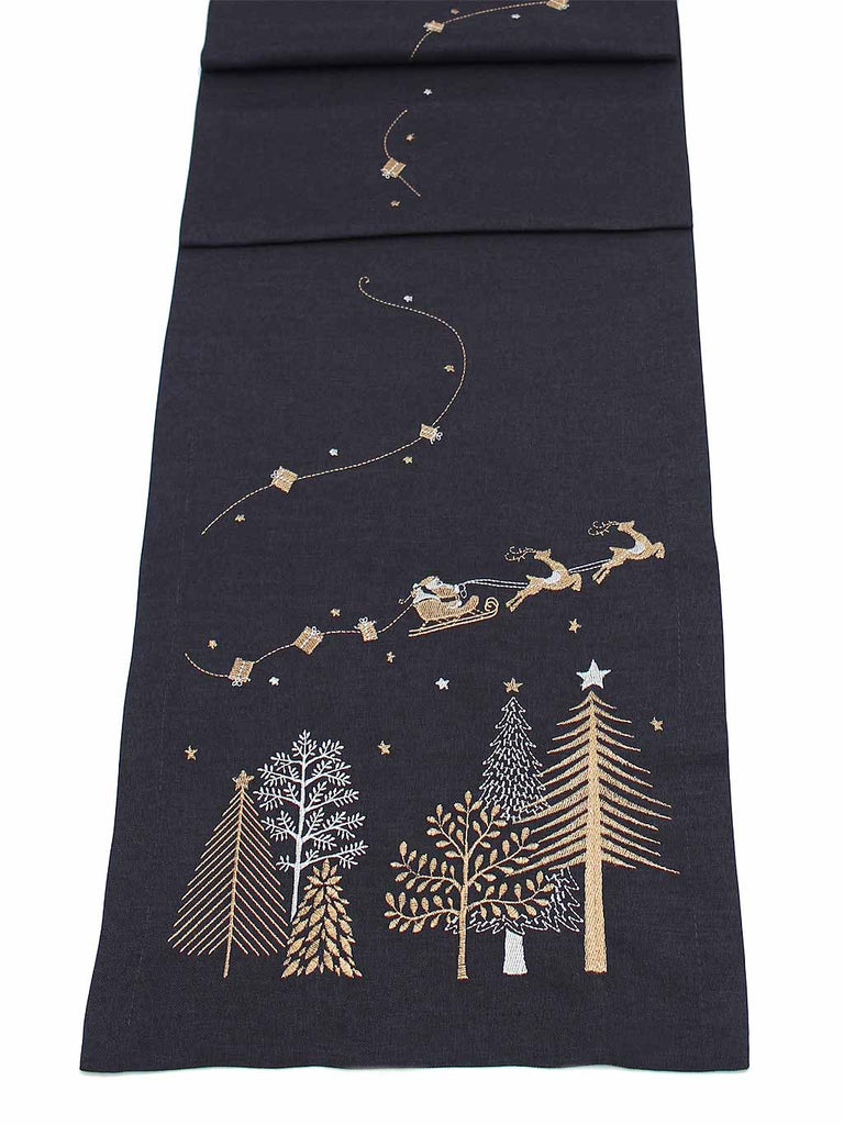 Christmas Eve Flight 14" x 75" Table Runner - Pewter/Copper