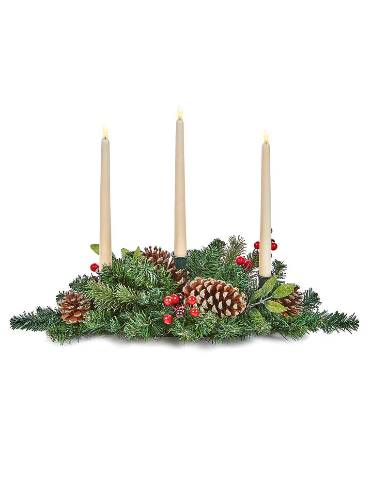 60cm Berry and Cone Centrepiece with Gold Glitter