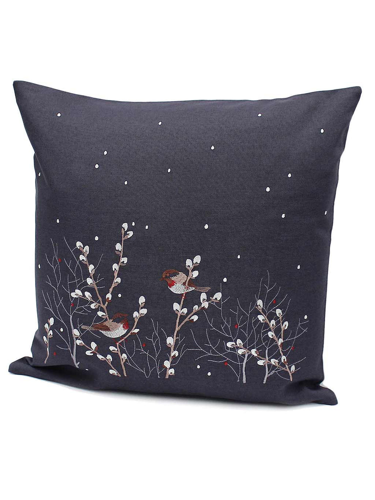 Hedgegrow Christmas Cushion - Pewter/Multi