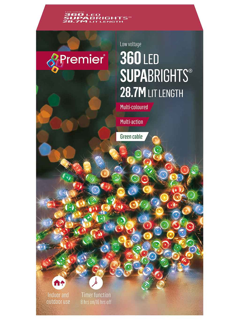 360 Multi-Action LED Supabrights with Timer - Multi colour