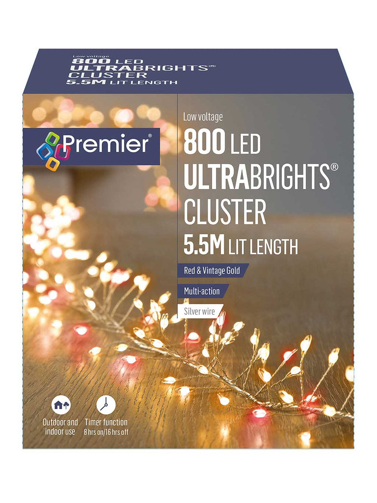 5.5M Ultrabrights Cluster with 800 Vintage Gold & Red LEDs