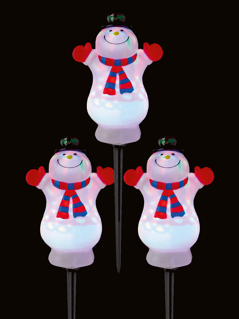 3pc 48cm Snowman Path Light with Colour Changing LED