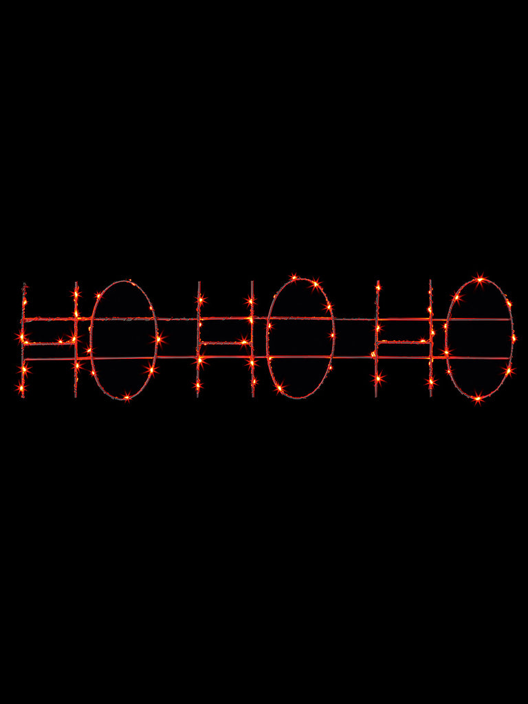 80cm Flashing HO HO HO with 60 Red LEDs