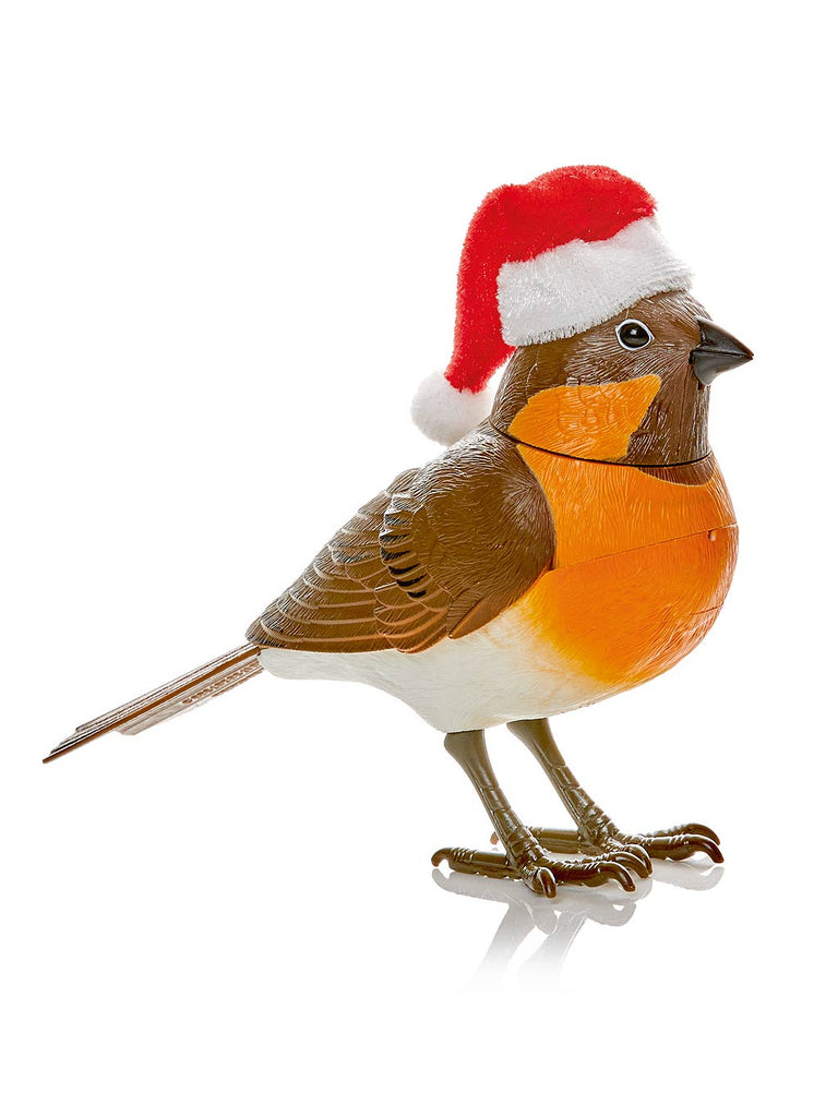 12.5cm Robin with Santa Hat - Songs and Movement-Light Sensor