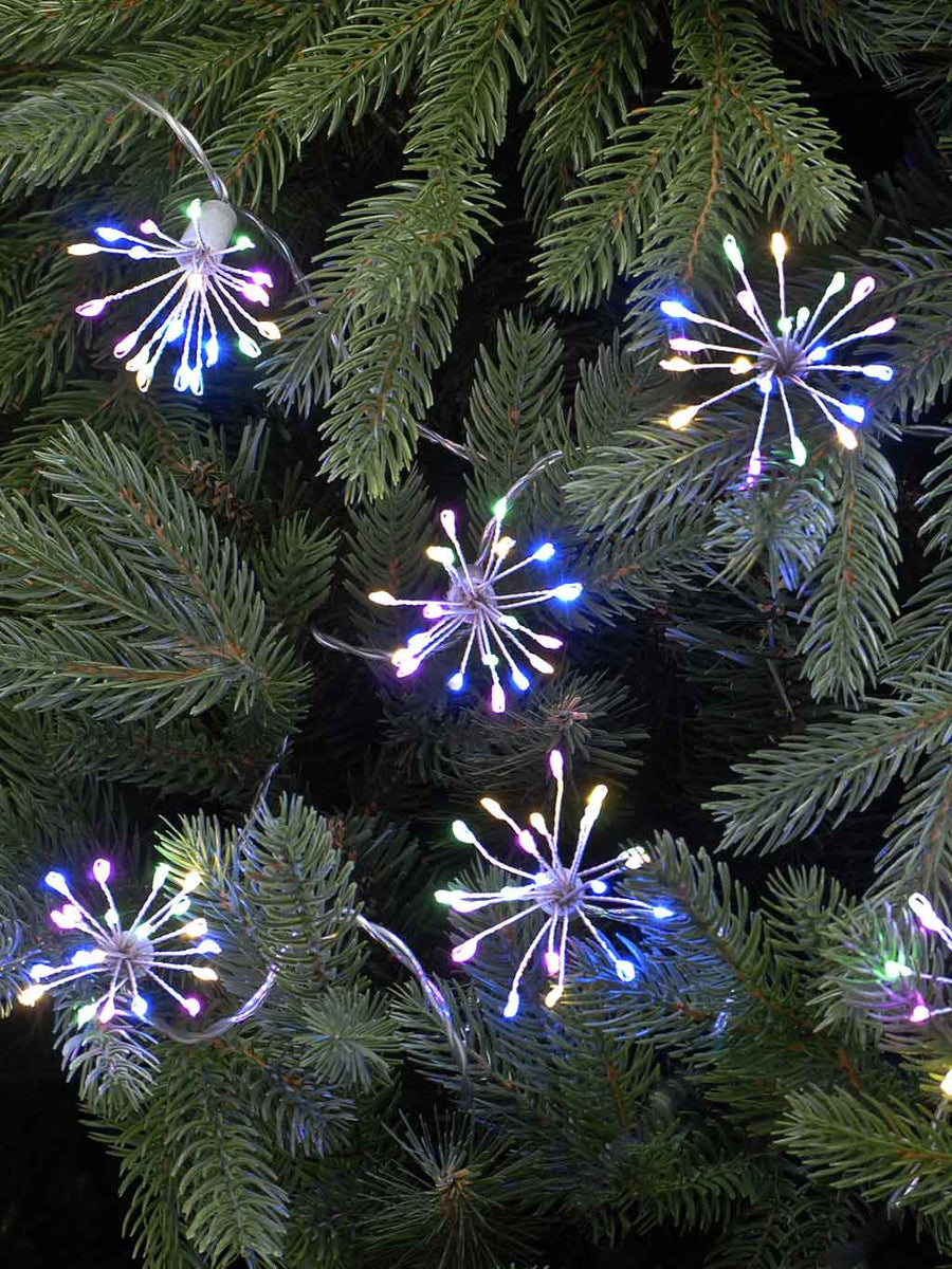 Set of 10 Twinkling LED Starburst Lights Seasons Christmas Outlet