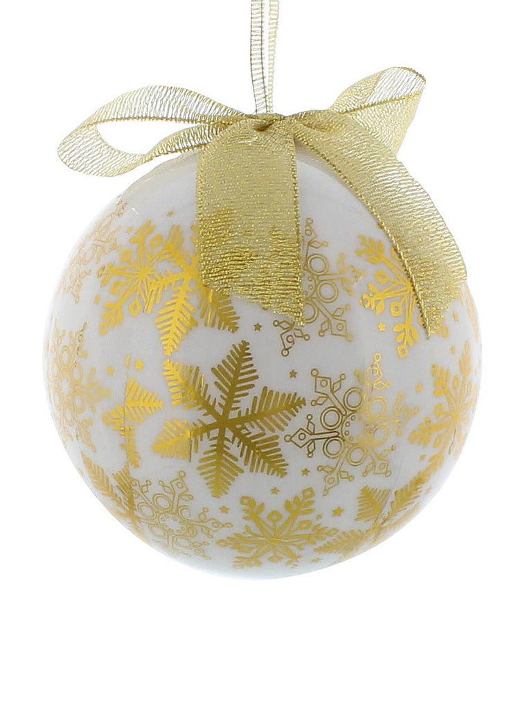 15cm Decoupage Ball - Gold Snowflake