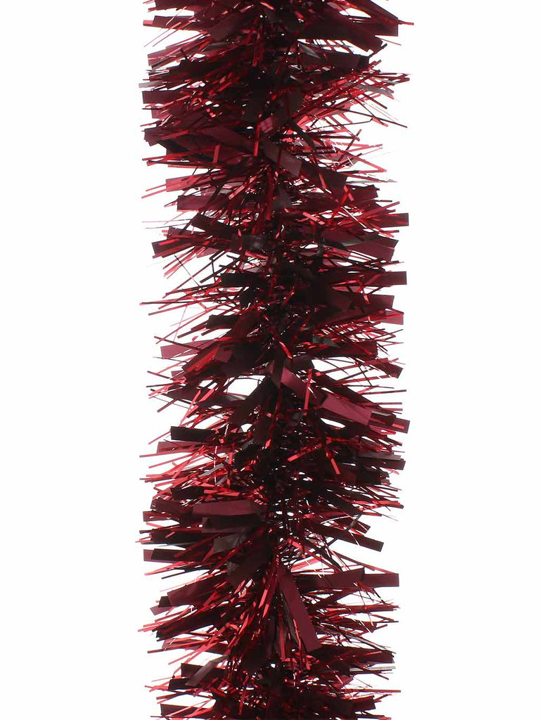 200cm x 10cm Matt Burgundy Chunky Cut/Red Fine Cut Tinsel