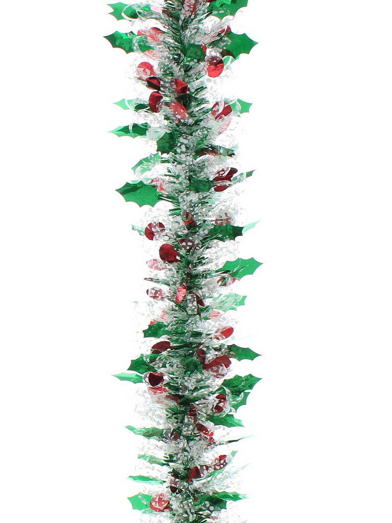 200cm x 10cm Snowspot Loop/Red Green Holly Tinsel