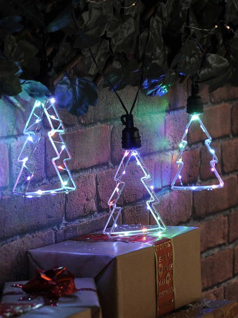 Set of 6 Multicolour Connectable Twinkling Tree Lights