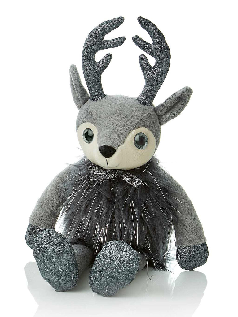 30cm Reindeer with Long Legs and Glitter Antlers - Slate Blue 