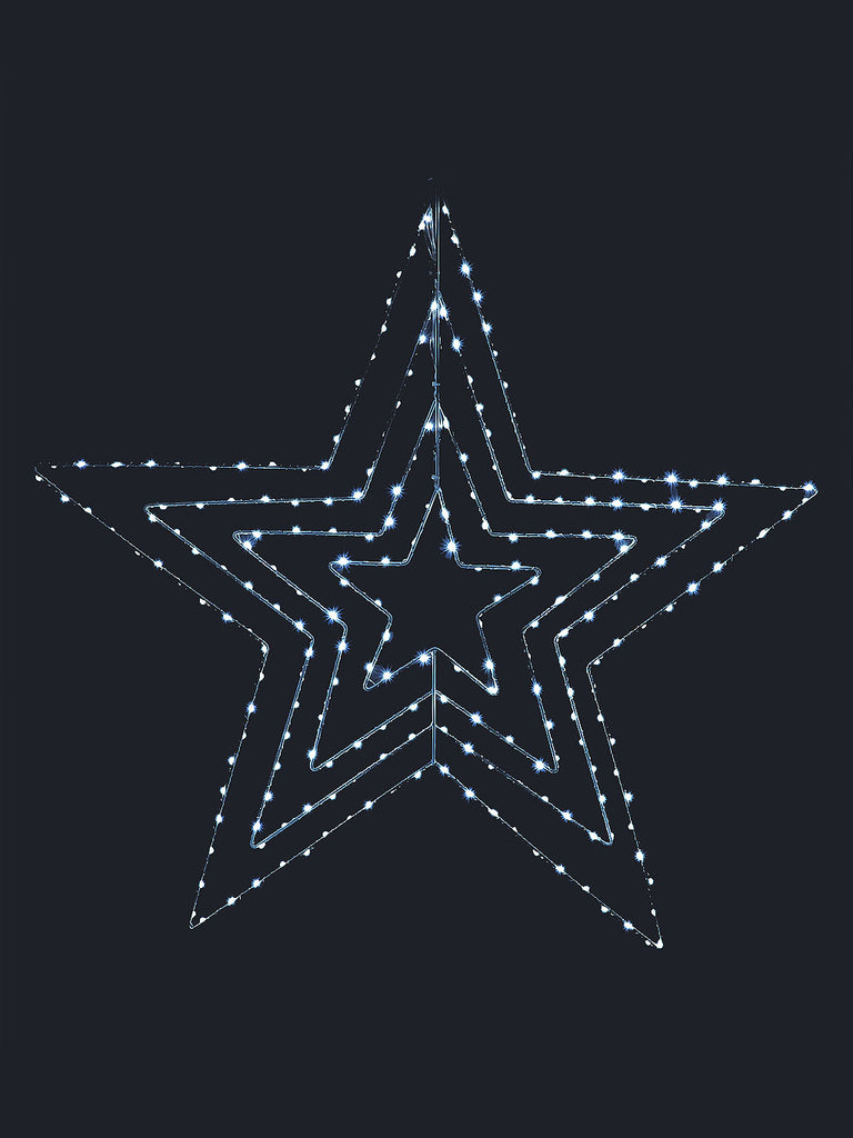 80cm Star with 230 Ice White Copper Wire Chaser LEDs