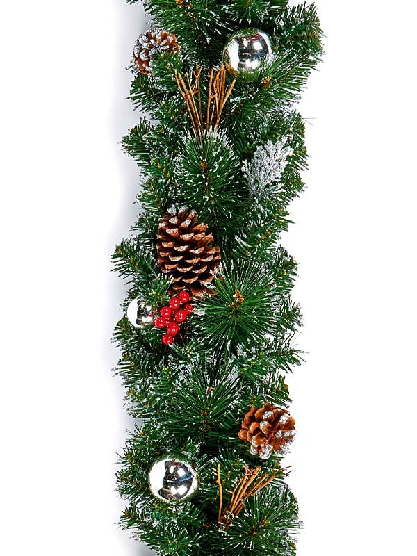 1.8M Silver Dressed Garland