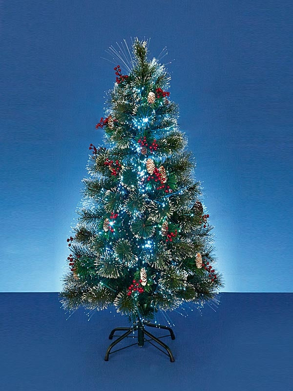 80cm Snow Tipped Bottle Brush Tree with Berries & Cones