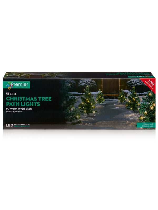 6pc Tree Path Lights with Warm White LEDs