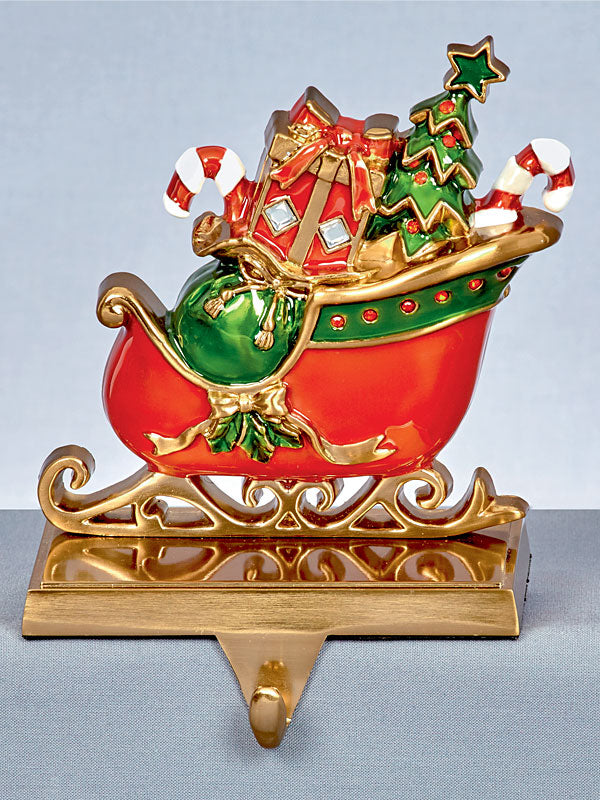 16cm Coloured Metal Sleigh Stocking Holder