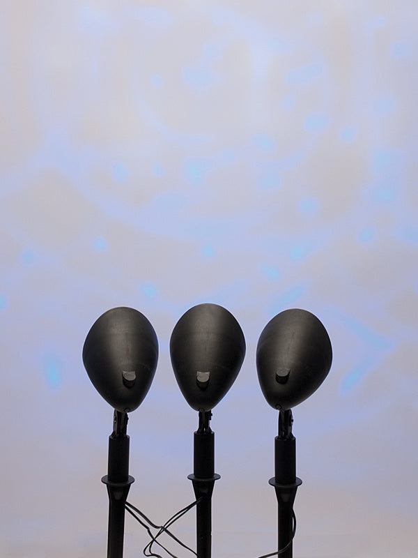 Set of 3 18cm LED Projector Stake Lights - Blue & White