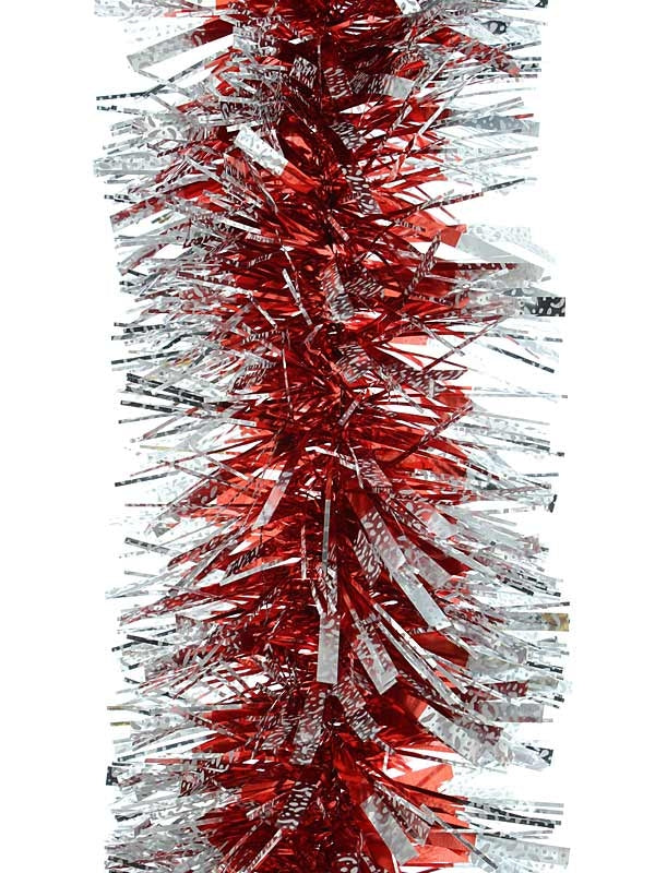 2M x 120mm Red with Silver Dot Tip Chunky Tinsel