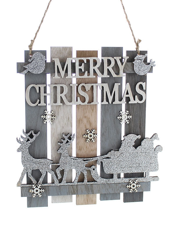 22cm Merry Christmas with Sleigh Sign