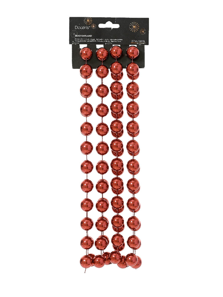 2.7M Plastic XXL Bead Garland - Oxblood