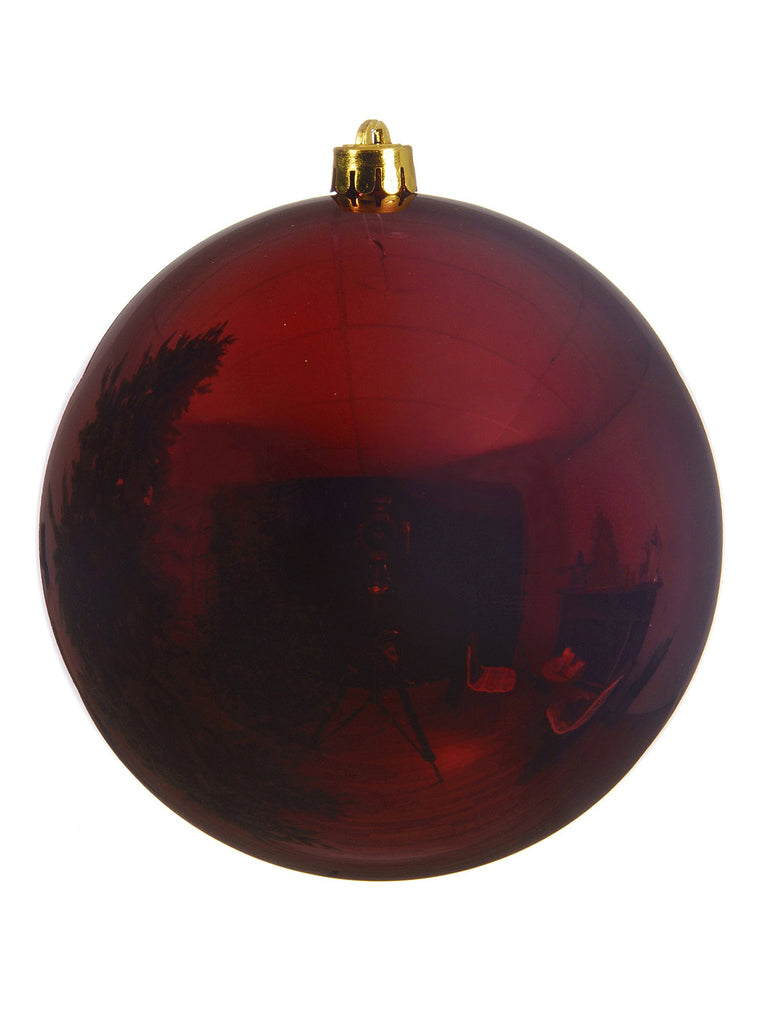 14cm Shiny Shatterproof Bauble - Oxblood