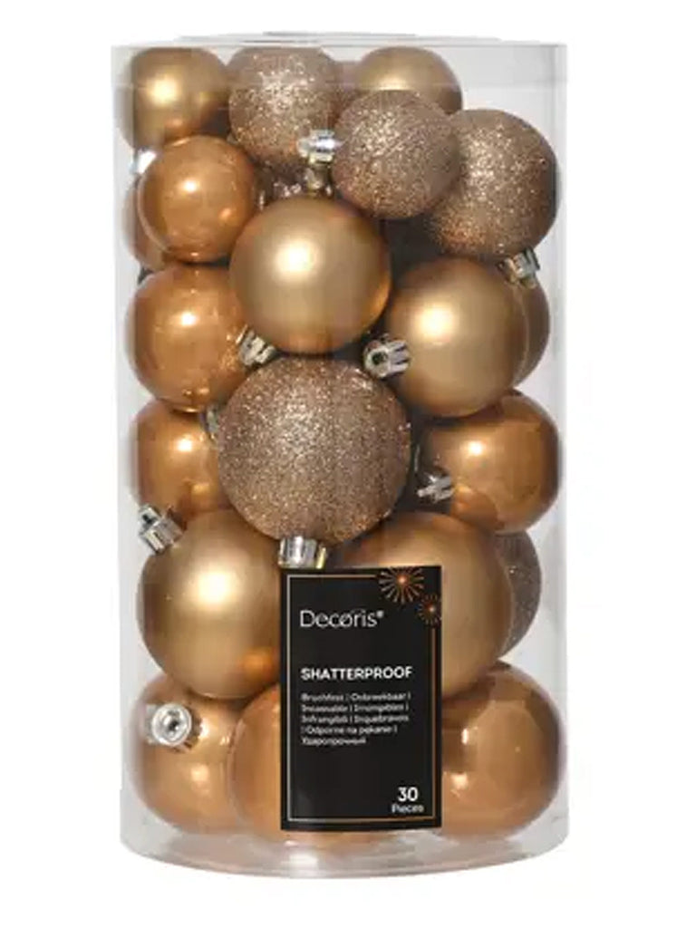 PK 30 Mixed Baubles - Caramel Brown