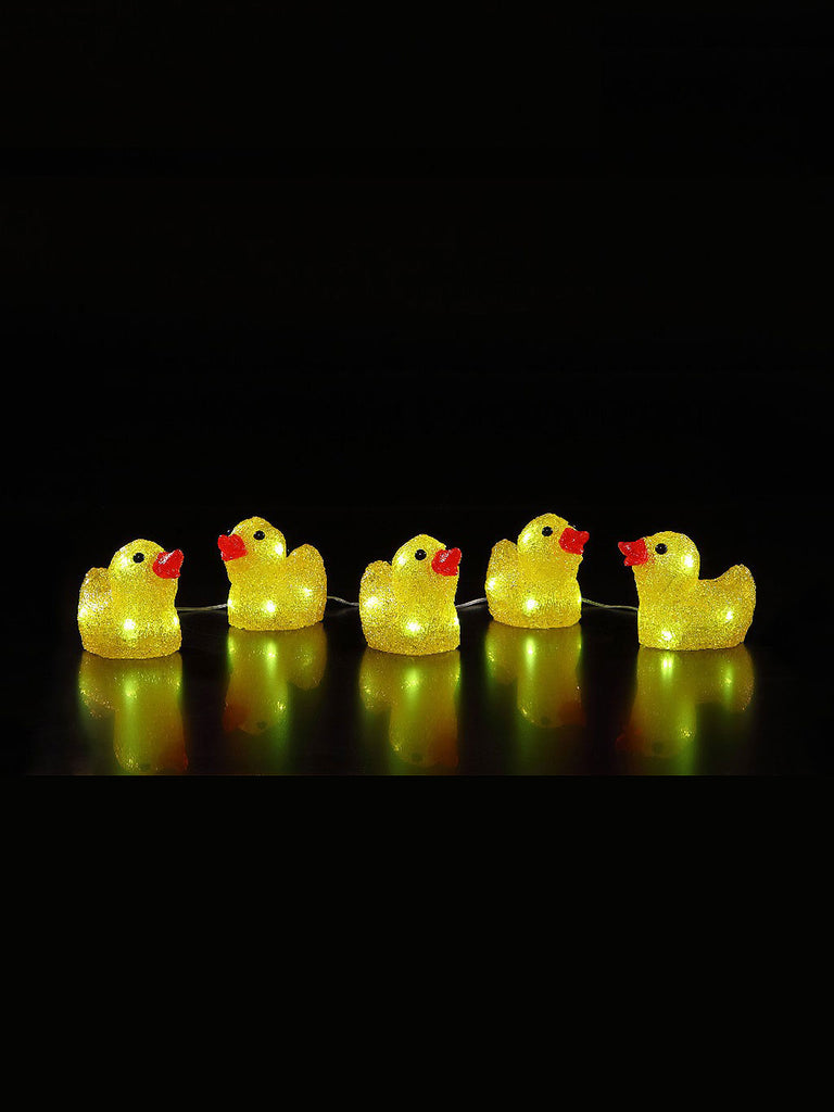 Set Of 5 Acrylic Yellow Ducks