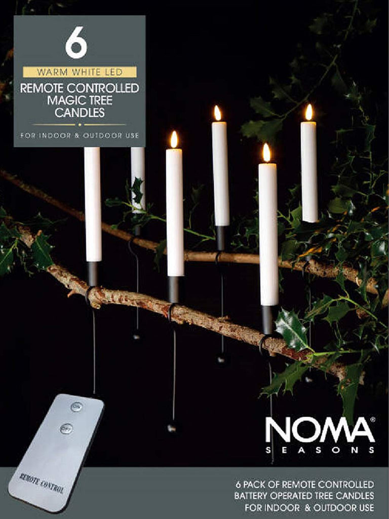 Set of 6 Magic Candles with Black Metal Holder