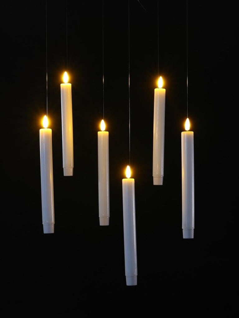 Set of 6 Floating Magic Wax Candles with Wand