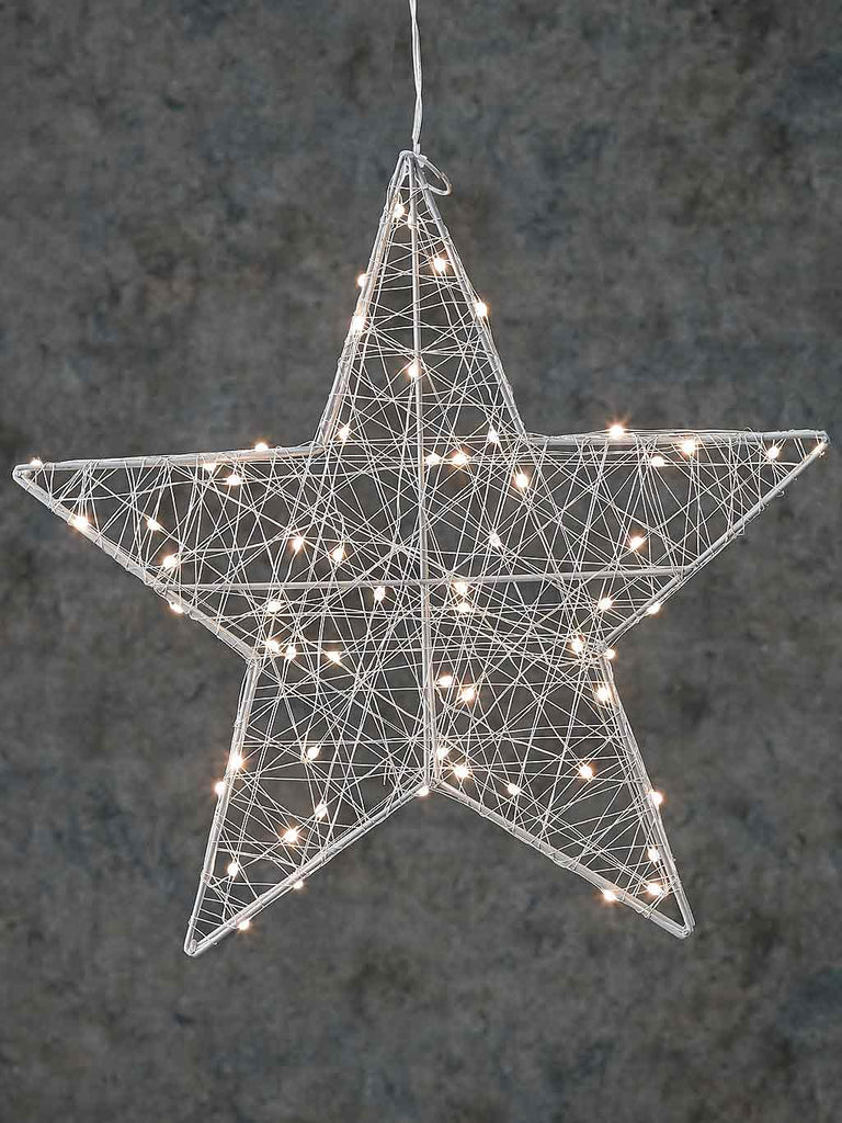 38cm 3D Star - Silver with 60 White LEDs