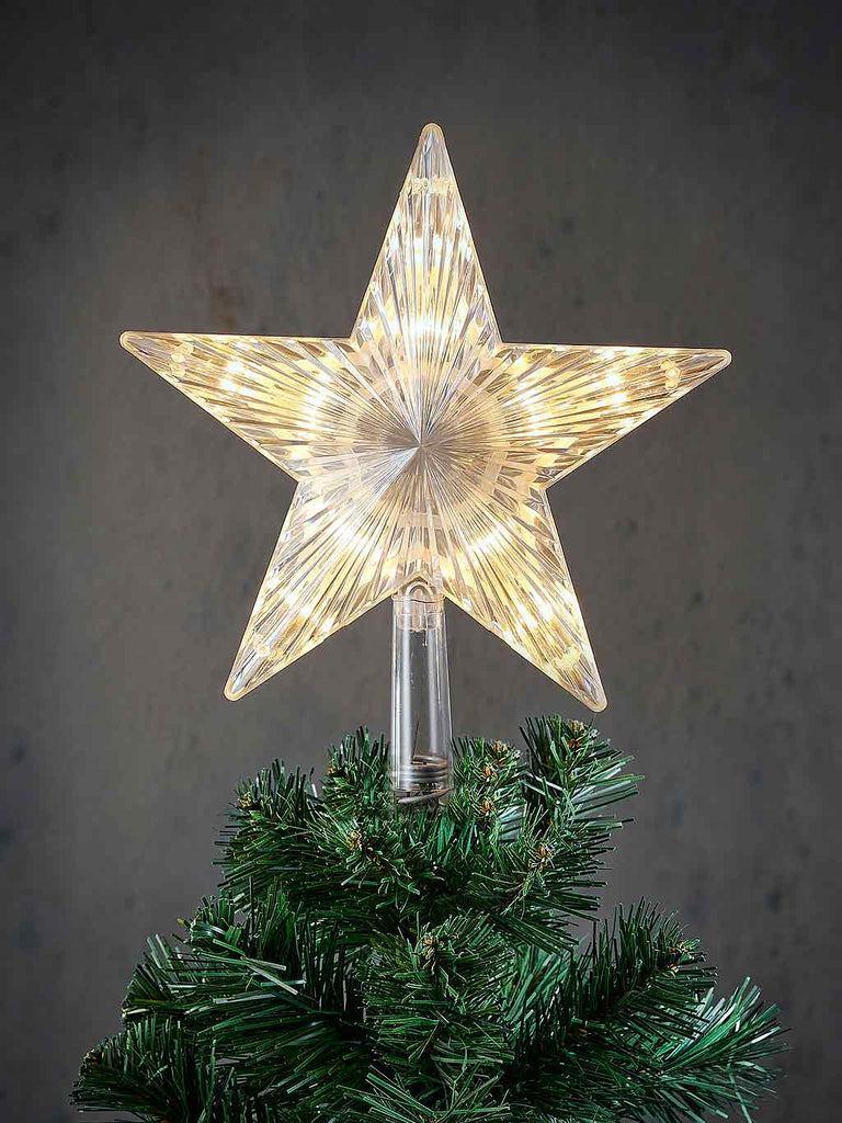 25cm B/O Treetop Star with Warm White LEDs
