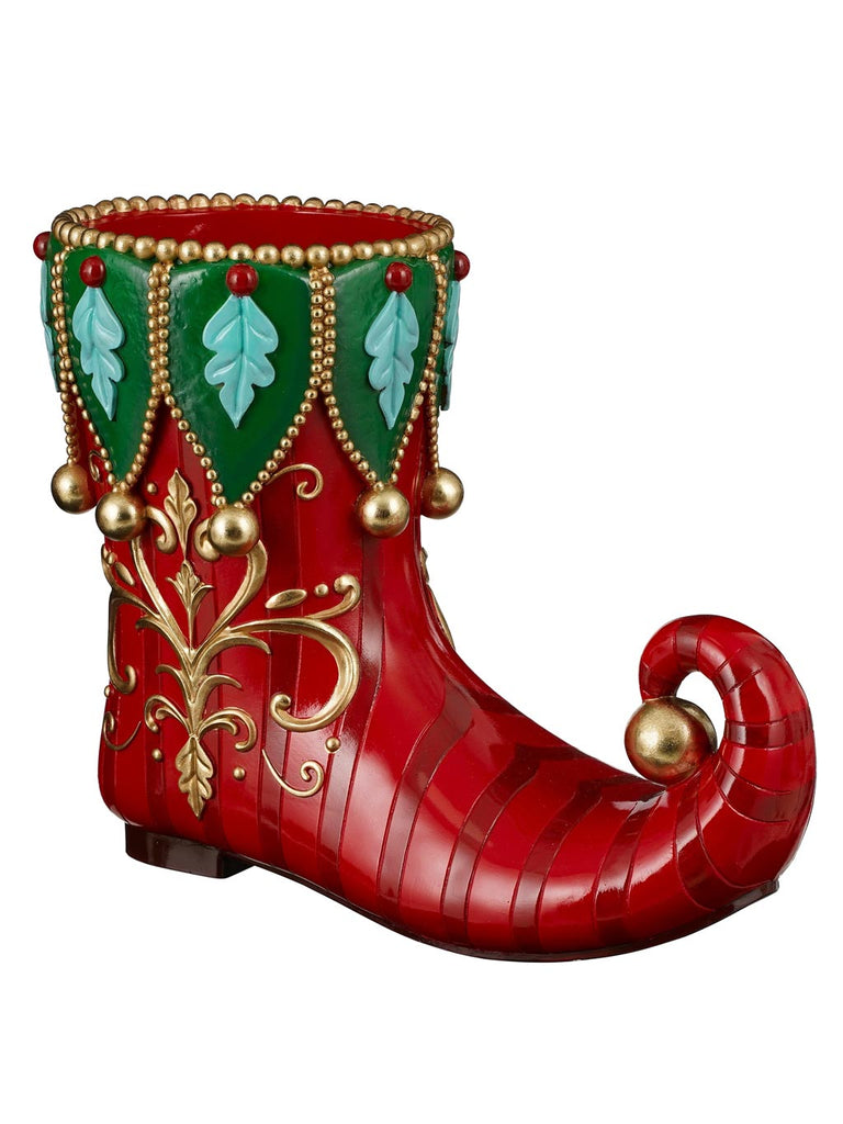 43cm Elf Boot Pot - Red