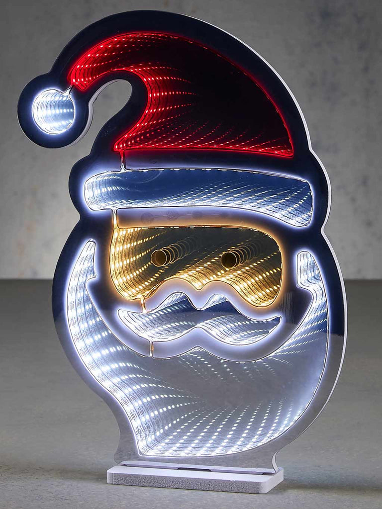 30cm USB Infinity LED Table Lamp - Red Santa
