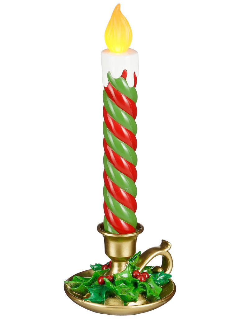 45cm B/O LED Candle - Green/Red Swirl