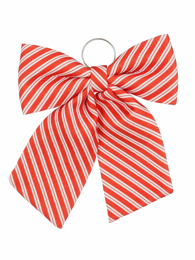 40cm Bow with Stripes - Red & White