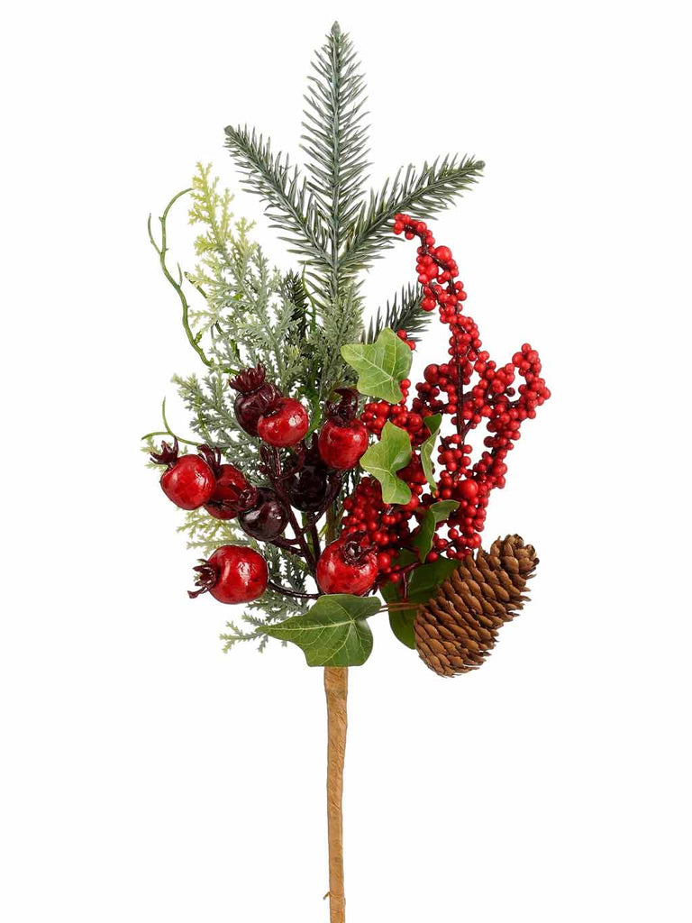 35cm Norah Branch with Red Berries
