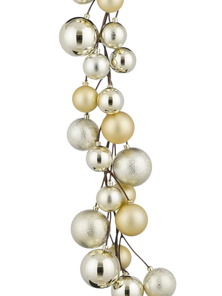 1.8M (6ft) Bauble Garland - Champagne