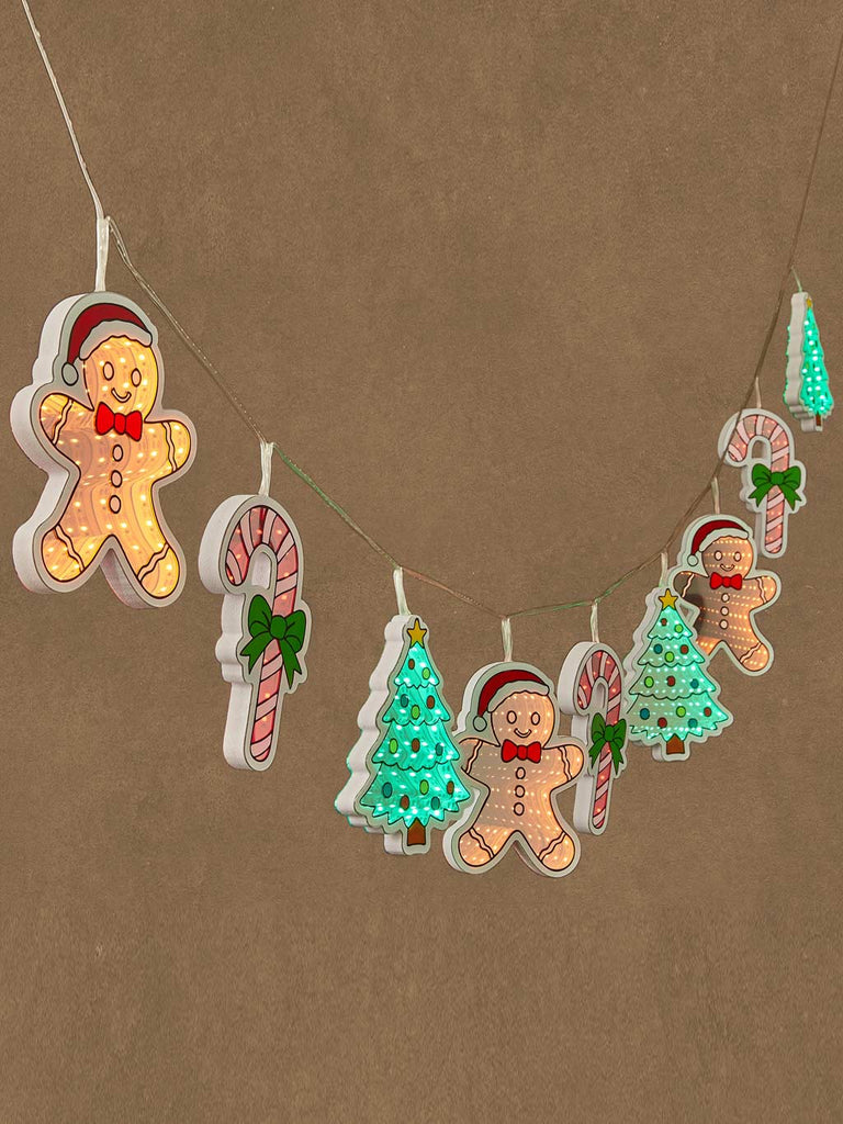 340cm USB String Infinity - Gingerbread Tree Candy with Multicolour LEDs