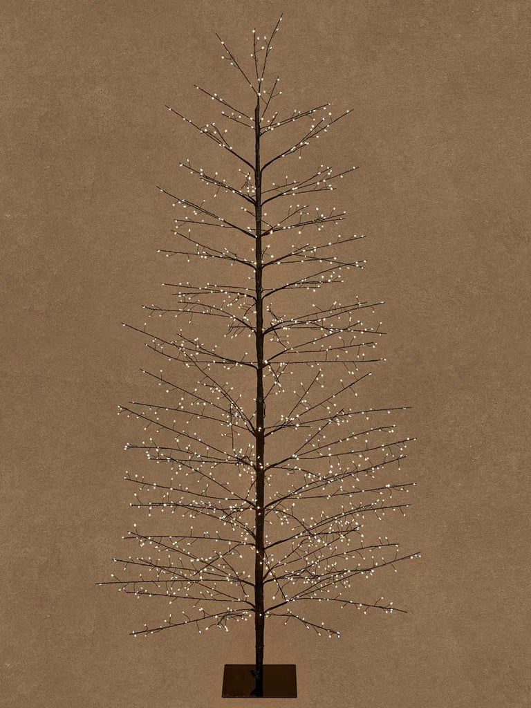 1.8M (6ft)  Black Tree with 1200 Classic White Dual LEDs
