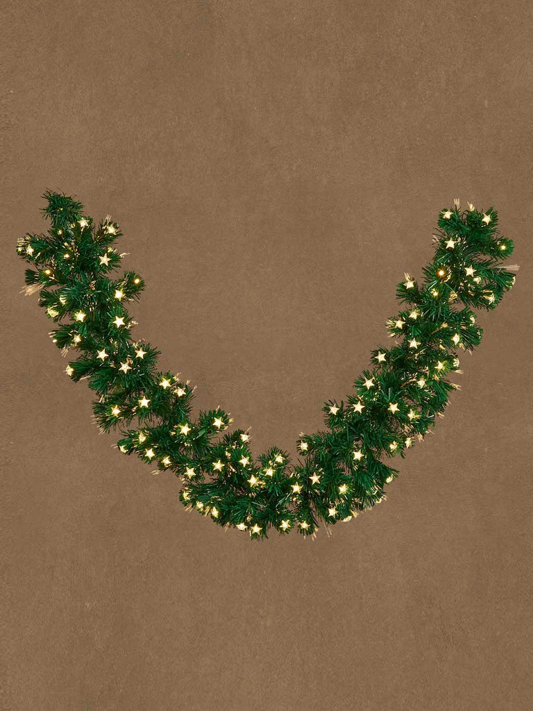 1.8M (6ft) F/O Mercury Garland - Green with M/A Warm White LEDs