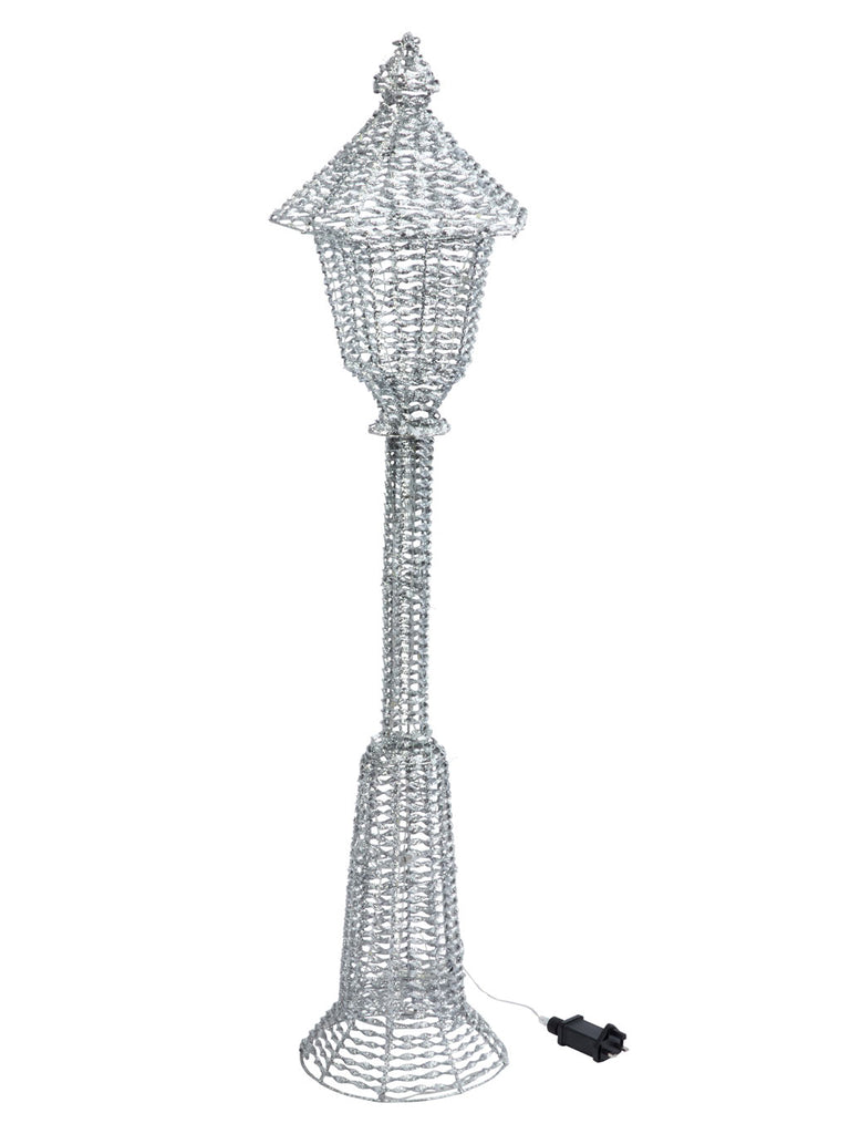 120cm GlitterTwist Lamp Post - Silver