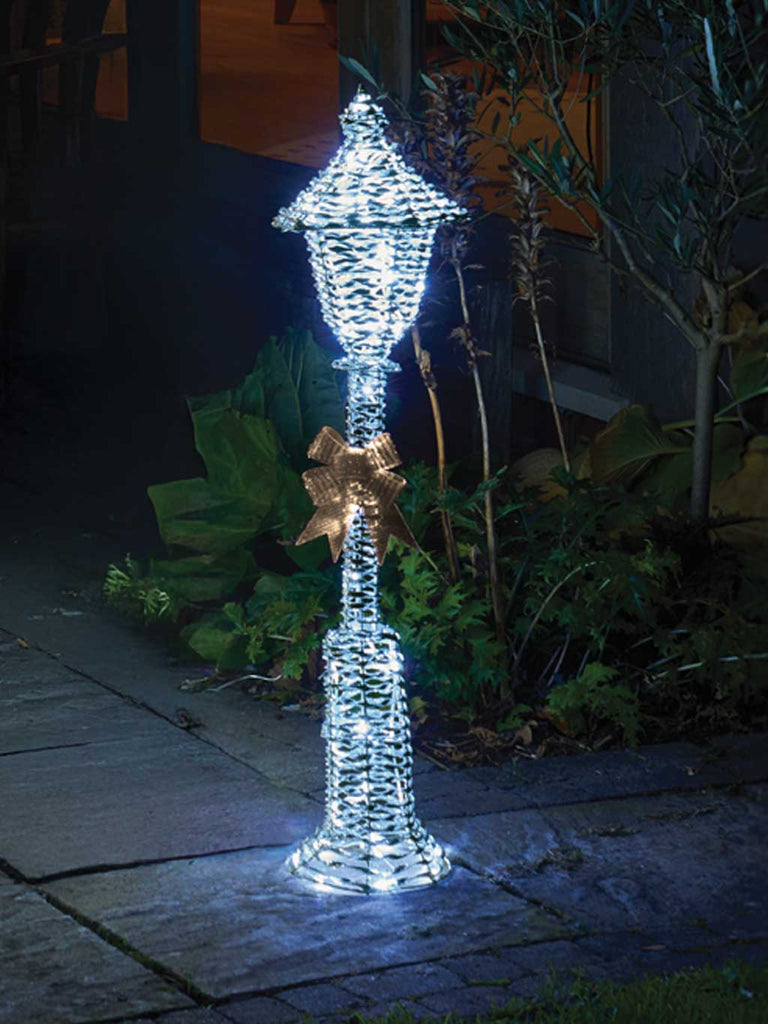 90cm GlitterTwist Lamp Post - Silver
