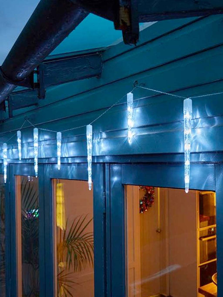 Set of 10 InLit LED Icicles - White