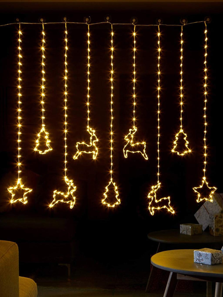 110 x 120cm Festive Curtain Lights - White