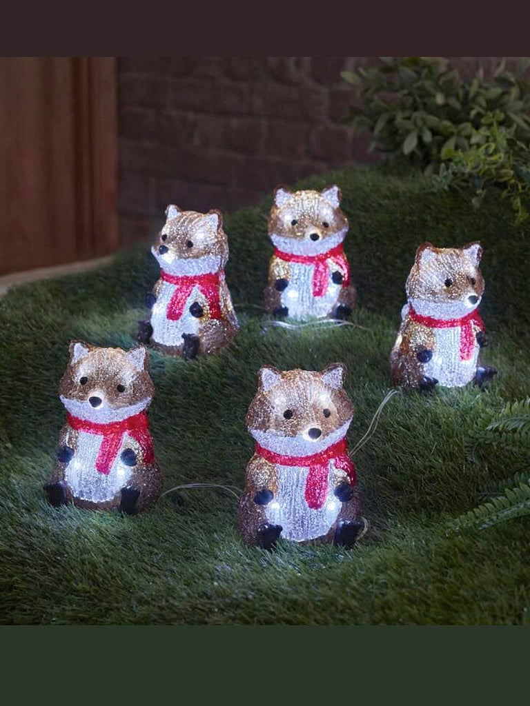 Inlit Ice Foxes - Set of 5