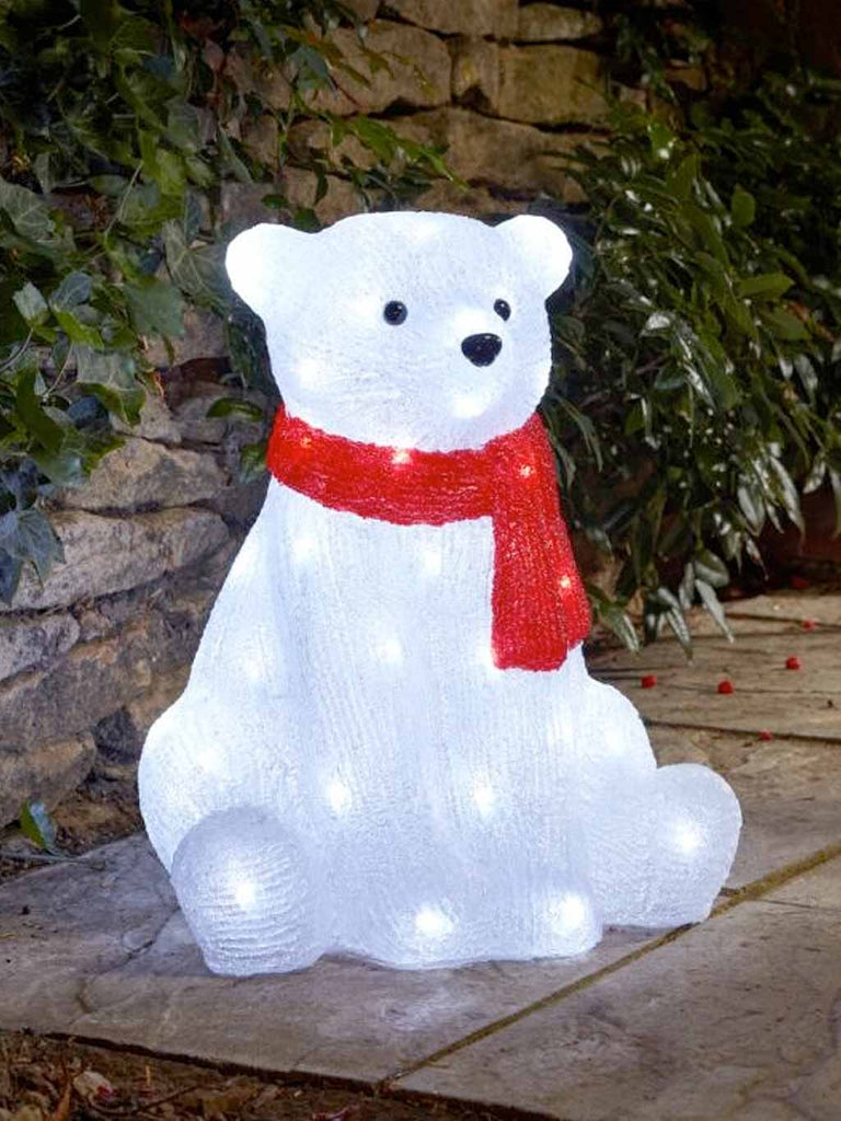 44cm Inlit Ice Polar Bear