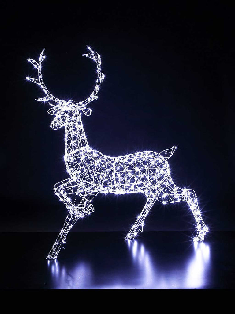 1.4m White Flexi Wire Frame Stag With 560 LEDs