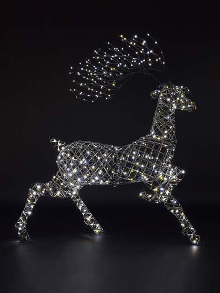 1.4M Grey Rattan Woburn Stag with Branch Antlers