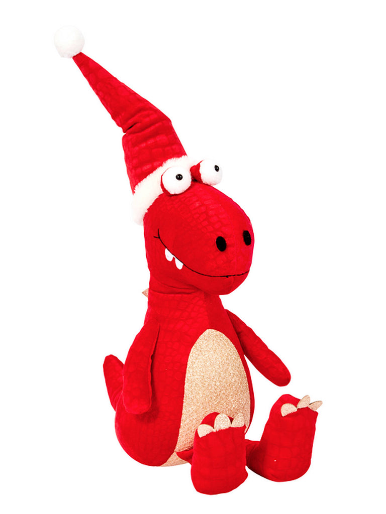 45cm Red Festive Dino - Seated