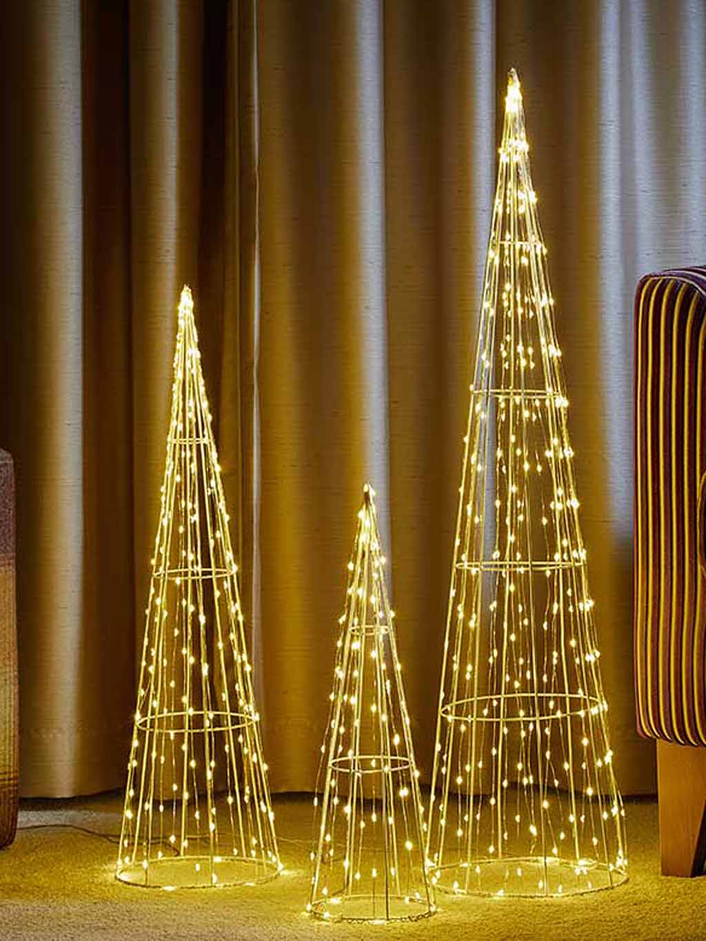 Led light show cone christmas clearance tree