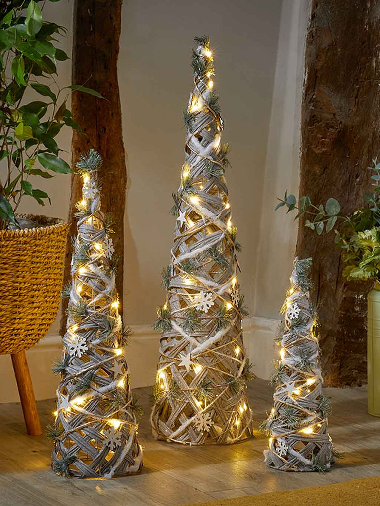 SnowTree - Set of 3 Lit Cones